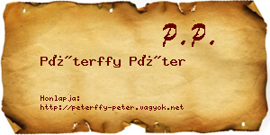 Péterffy Péter névjegykártya